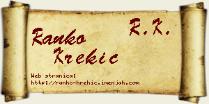 Ranko Krekić vizit kartica